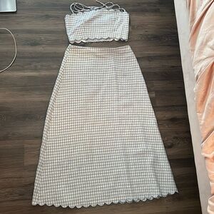 Reformation 2 Piece Scallop Gingham Set